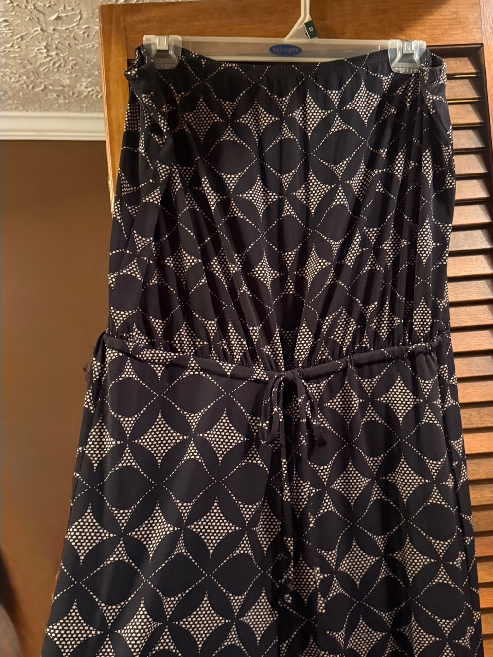 Women’s Black Diamond-Print Strapless Jumpsuit
